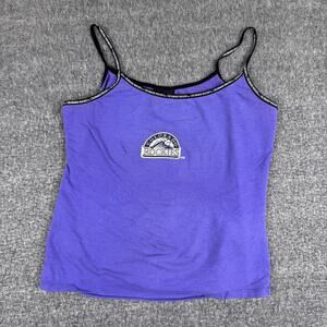 Colorado Rockies Tank Top Womens XL Purple MLB Baseball Spaghetti Strap Shirt